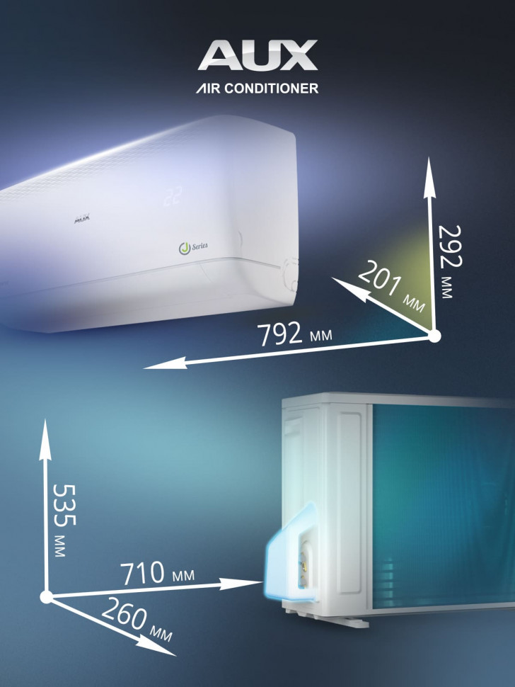 Настенная сплит-система AUX ASW-H12A4/JD-R2DI (v1) + AS-H12A4/JD-R2DI (v1), белый
