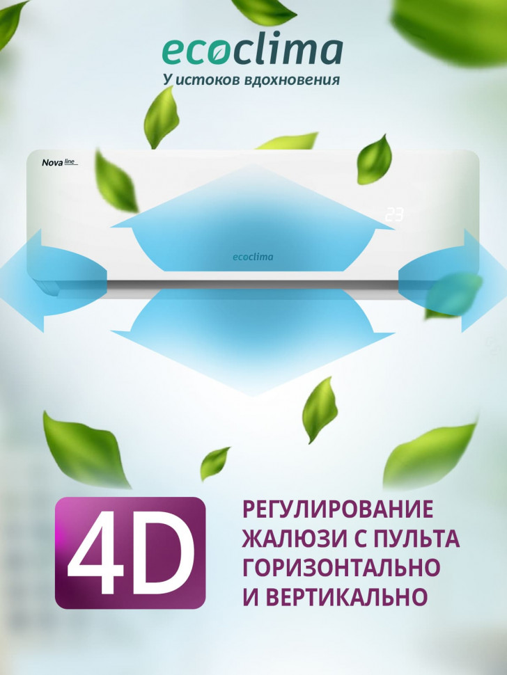 Настенная сплит-система Ecoclima ECW/I-CH12/AA-4R1 (White) + EC/I-CH12/A-4R1 (White), белый