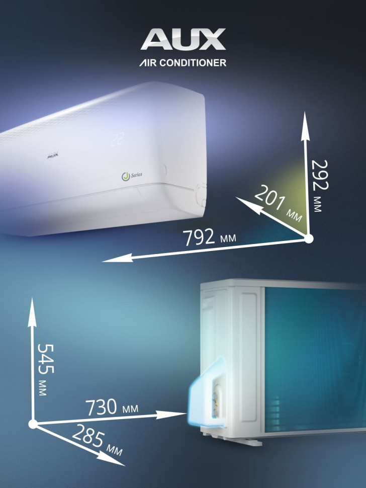 Настенная сплит-система AUX ASW-H09A4/JD-R1 + AS-H09A4/JD-R1, белый